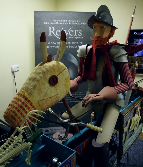 The Flying Reiver being set up at Tullie House Museum